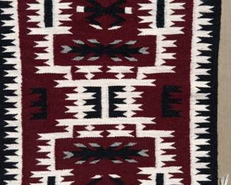 Handwoven Storm Pattern Navajo Rug
