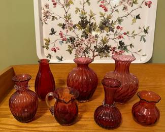 Cranberry Glass (Tray *SOLD)