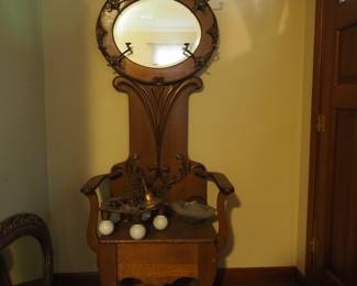 Exceptional Hall Tree and Vintage Lighting