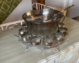 Rare punch bowl with matching cups