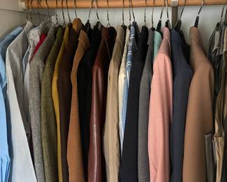 Men's wool, and codory suits and jackets