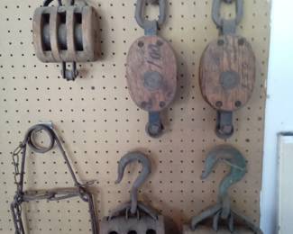 Antique Wood Pulleys