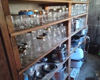 Basement room FULL of canning supplies