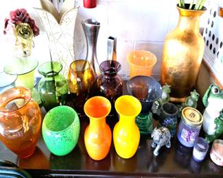 ALL COLORS VASES, FROGS, CANDLES