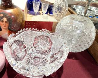 Antique cut crystal bowls