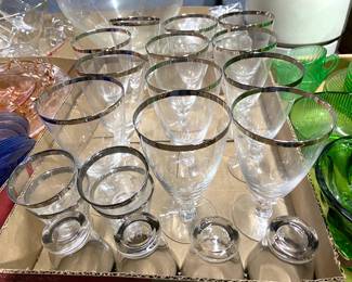 Clear Glass with silver rim- MCM