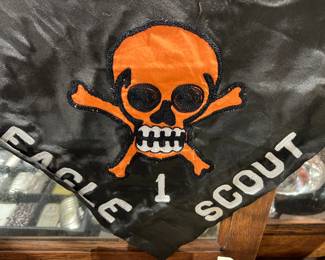 Vintage Eagle Scout scarf with skull