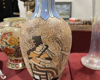 Figural Pottery Vase Enamel glaze
