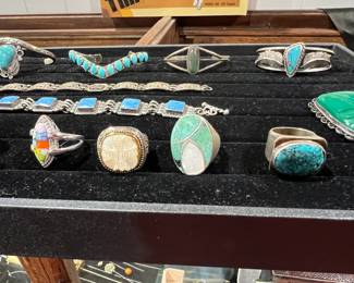 Native American sterling rings, bracelets