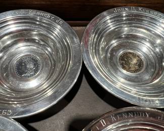 Pewter bowl with 1881 Morgan Silver Dollar in center