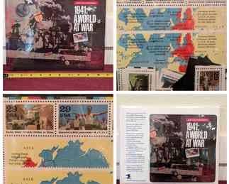 Two New Copies Of The United States Postal Service WWII Remembered 1941 A World At War Mint Set Books And Stamps