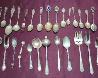 Assorted Sterling Souvenir Spoons More