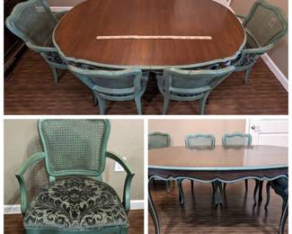 Vintage French Provincial Dining Table And Chairs