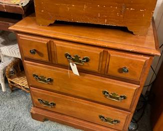 Wooden side table, wooden box