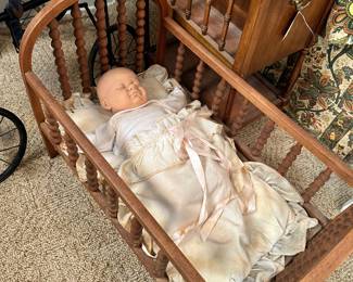 Vintage baby doll crib