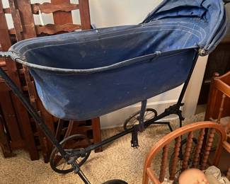 Antique baby pram carriage