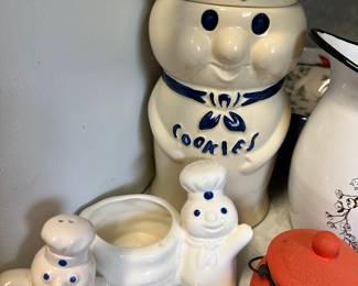 Pilsbury doughboy cookie jar and items