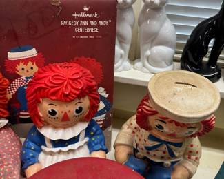Raggedy Ann and Andy dolls and items