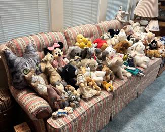 Sofa, stuffed animals