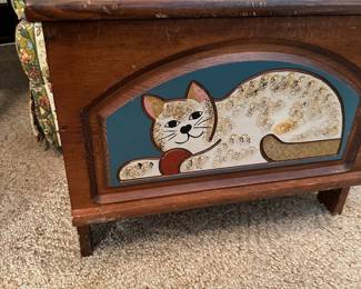 Wooden cat toy box/small chest