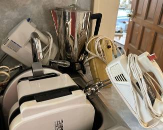 Hand mixers, indoor grills, coffee pot