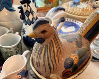 Chicken and bird figurines and decor