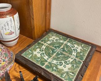 Asian style ginger jars, vases and dishes