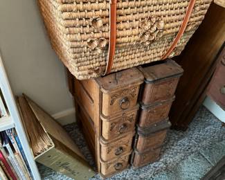 Sewing machine drawers, picnic basket