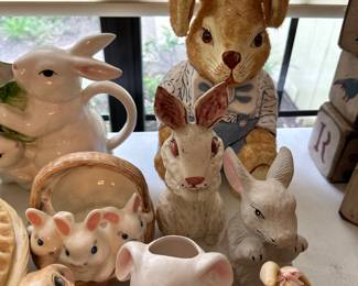Bunny figurines and decor