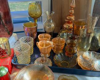 Amber Marigold Assorted Glass Pieces