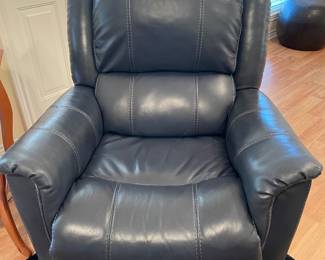 Navy Leather Recliner (matching pair available) 