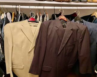 great men's suits 44/46, many are three piece with vest. fantastic buy at $35.00 each 