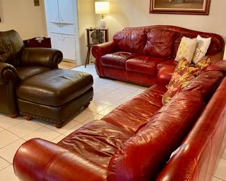 comfortable all leather den furniture