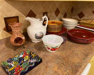 lots of colorful kitchenware 