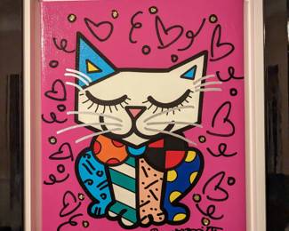 Romero Britto Signed "Roxy Sweet Always" 1 of 1 Signed front and back, framed. 