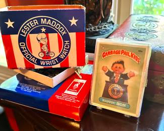 Lester Maddox Watch and vintage Garbage Pail Kids cards