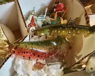 Hand blown glass fish ornaments 