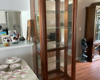 side opening  glass cabinet 5 shelves & light