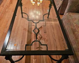 Glass / metal heavy coffee table