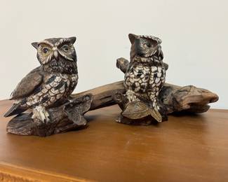 Driftwood and owl pair.