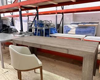Restoration Machinto Desk in Grey Oak . $625 OBO (appx L17xD39.5 xH30