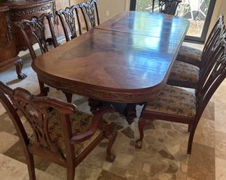 Six (6) Vintage Chippendale Style dining side chairs and Two (2) arm chairs. $100 EACH OBO. NOTE: These chairs are NOT a warehouse location, if interested, please text or email me for location.