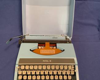 Beautiful Royal baby blue typewriter, in perfect working order