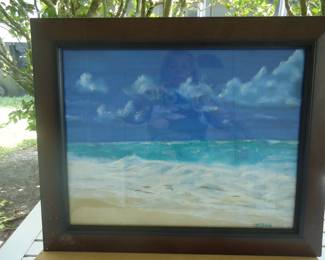 Framed seaside picture