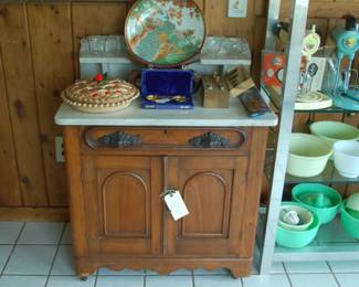 Washstand with marble top