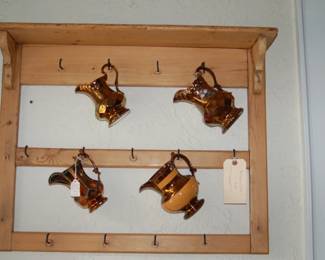 Copper lustre pitchers