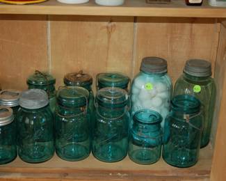 More blue Mason jars