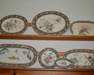 Part of large set of transferware serving pieces