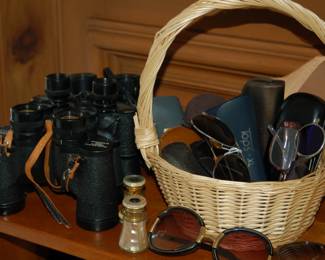 Binoculars and glasses/sunglasses