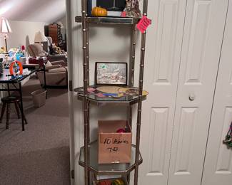 Brass Bamboo Shelving Unit